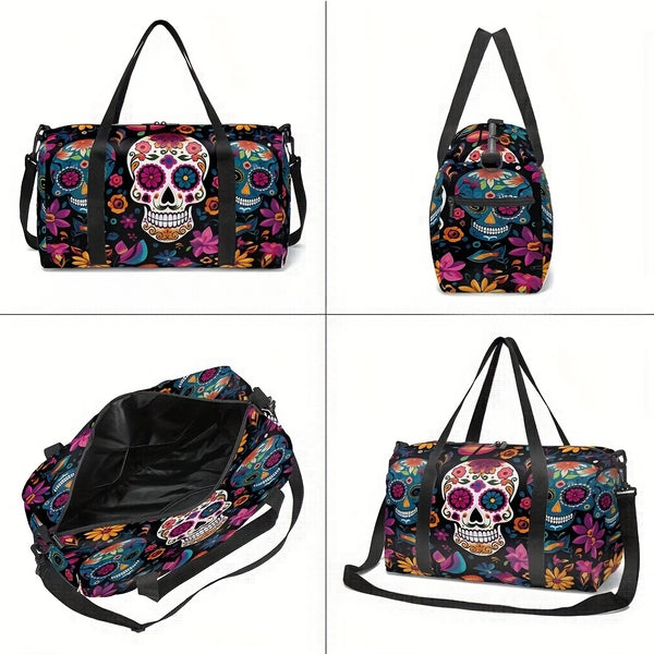 Sporttasche mit farbenfrohem Iordanov Skull-Design