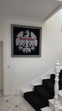 80er Eintracht Frankfurt exklusives Kristallbild aus 25.000 Kristallen (Handarbeit) – Funkelndes Statement-Design. Goldene Kristalle