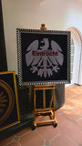 80er Eintracht Frankfurt exklusives Kristallbild aus 25.000 Kristallen (Handarbeit) – Funkelndes Statement-Design. Goldene Kristalle