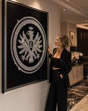 Eintracht Frankfurt exklusives Kristallbild aus 25.000 Kristallen (Handarbeit) – Funkelndes Statement-Design. Klare Kristalle