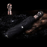 Stylish skull umbrella, automatic. Silver-black or bronze-black 