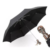 Stylish skull umbrella, automatic. Silver-black or bronze-black 