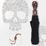 Stylish skull umbrella, automatic. Silver-black or bronze-black 