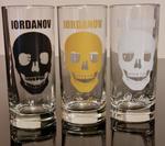 Iordanov Glasses Set 6 pcs. Long drink glasses 0.29 liters with skull, dishwasher safe