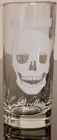 Iordanov Glasses Set 6 pcs. Long drink glasses 0.29 liters with skull, dishwasher safe